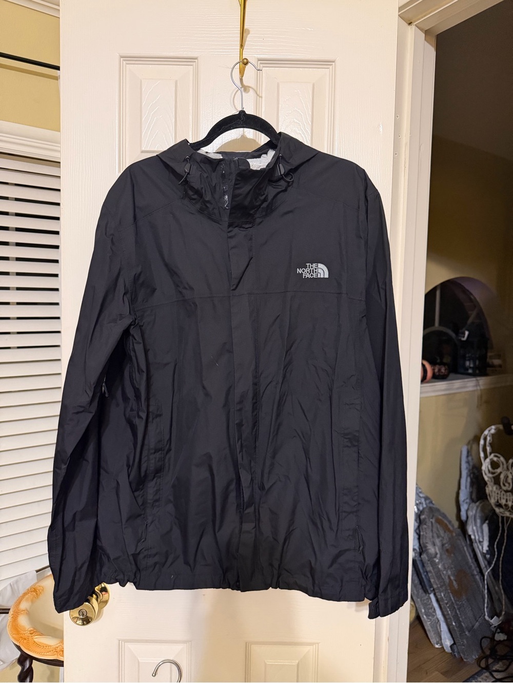 The North Face Black Men's Hooded Rain Jacket FLAWED
